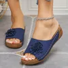 Blume Sandalen Frauen Schuhe Mode Keil Damen Schuhe Outdoor Slip auf frauen Sandalen Elegante Weibliche Alias Mujer Schuhe