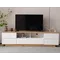Meuble TV moderne en blocs de couleurs au design blanc, meuble TV à grain de bois, 180 CM
