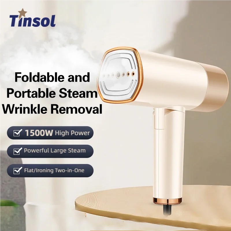 Fer à repasser à vapeur portatif 1500W, chauffage rapide, poignée de repassage, pliable, portable, petits vêtements suspendus, machine à repasser à vapeur