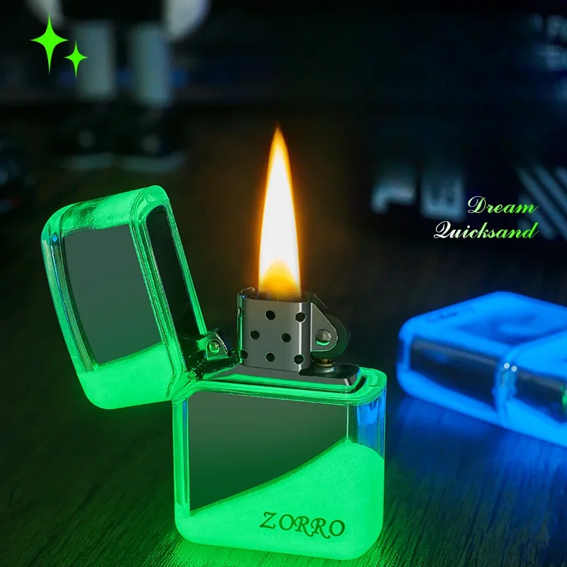 Zorro Luminous Quicksand Cool Come on Feuerzeug Kreative Persönlichkeit Altmodische Schleifscheibe Zündung Come on Feuerzeug Geschenk Image