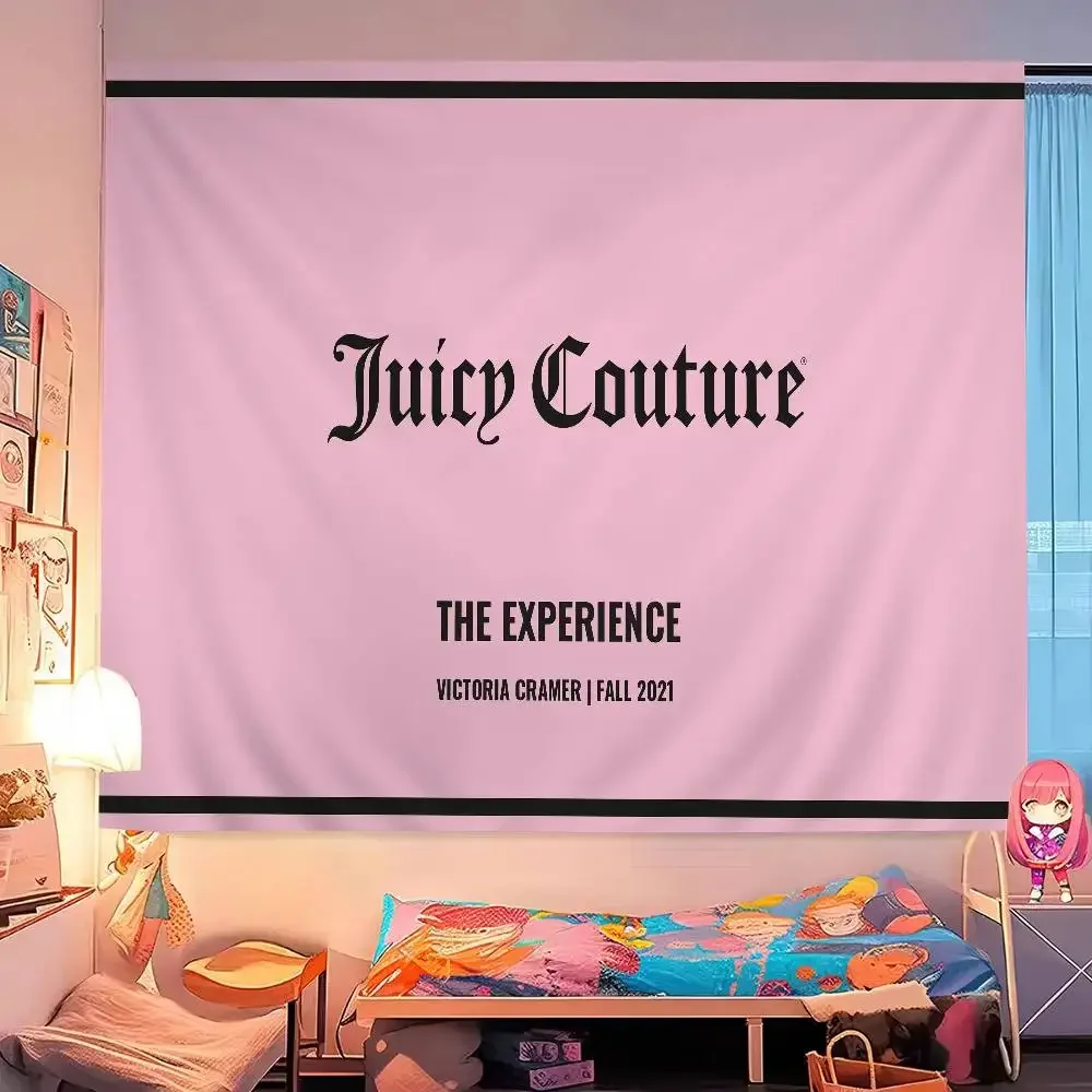 J-Juicy Cool C- Couture Anime Wandteppich Hippie Blumen Wandteppiche Wohnheim Dekor Günstige Hippie Wandbehang