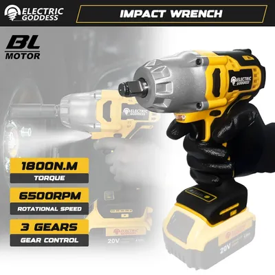 Electric Goddess 1800N.M High Torque Electric Impact Wrench Brushless Cordless Decoration Team Power Tool For Dewalt 20V Battery