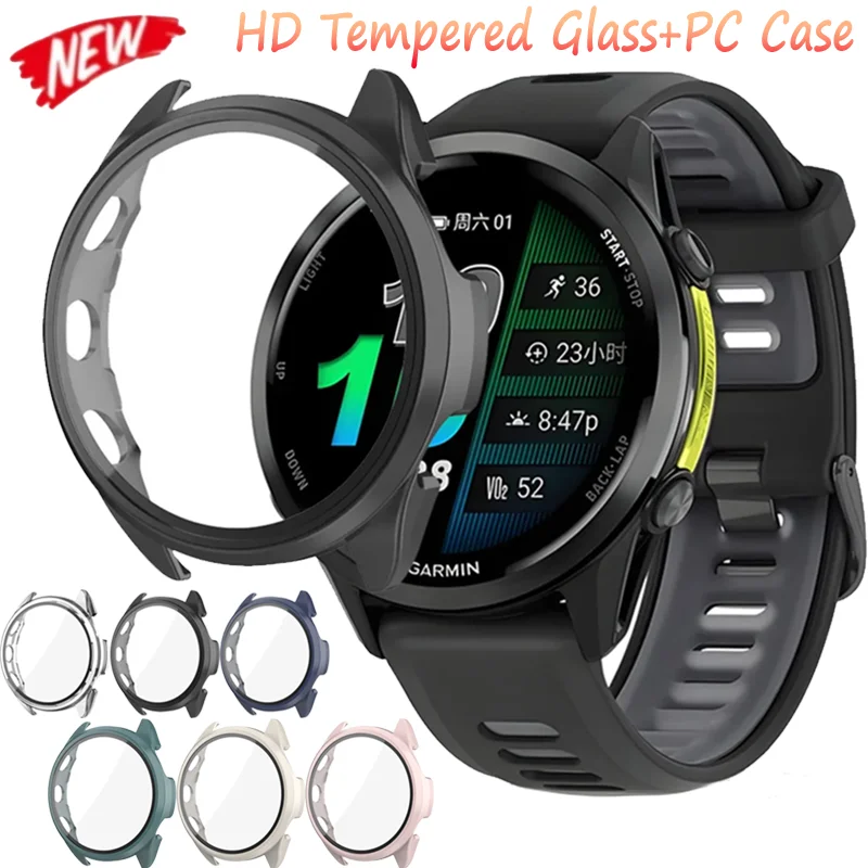 HD gehärtetes Glas + PC-Gehäuse für Garmin Forerunner 970 570 965 265 165 Rundum-Anti-Fall-Schutzhülle Venu 3/Vivoactive 5 Image