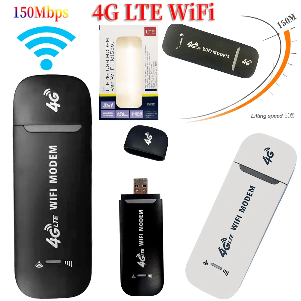 4G Mobiler WIFI-Router 150 Mbit/s 4G LTE Wireless USB Dongle Modem Stick Sim-Karte Pocket Hotspot WiFi Breitband für Home Office Image