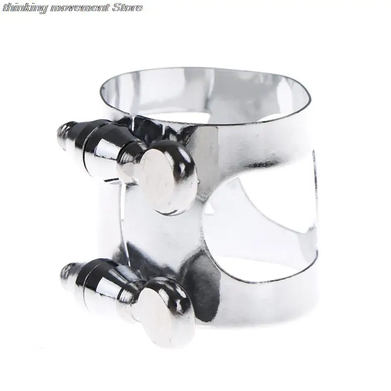 1-teiliger Saxophon-Mundstückring – Metall-Altsaxophon-Ligatur mit 2 Schrauben für Hartgummi- und Ebonit-Mundstücke Image