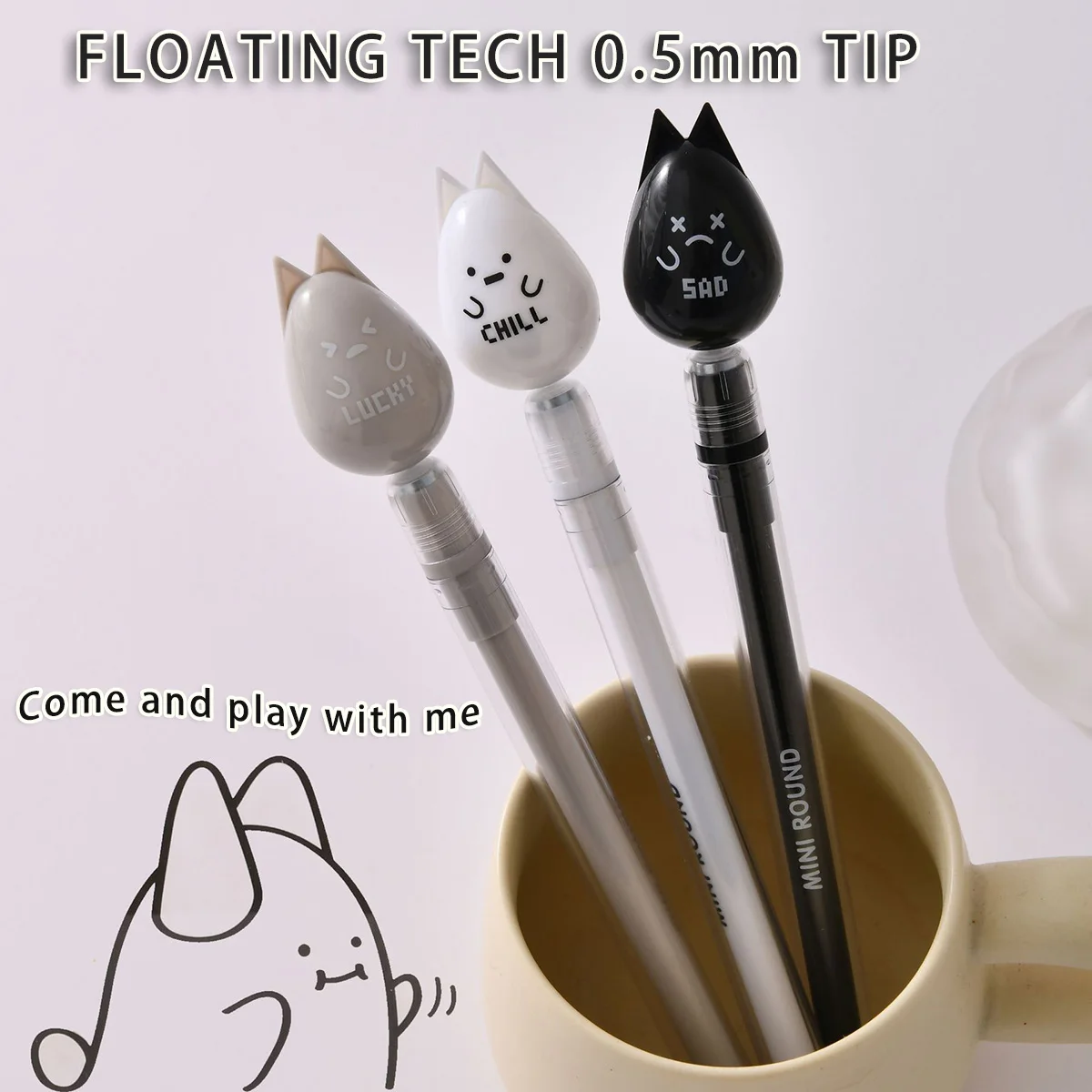 Magnetischer schwebender Stift, Nadelspitze, schwimmende Tech-Glatte Gel-Tinte, intelligente Lernwerkzeuge, Geschenk für Studenten, ultimative Arbeitseffizienz Image