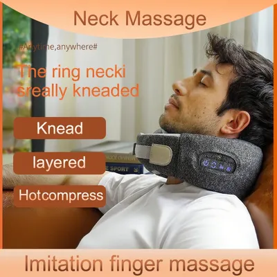 Neck Massage Pillows 24 Heads 3 Gears Vibrating Neck Pillow U Shaped Vibrating Shoulder Cervical Relaxing Neck Massager Pillow