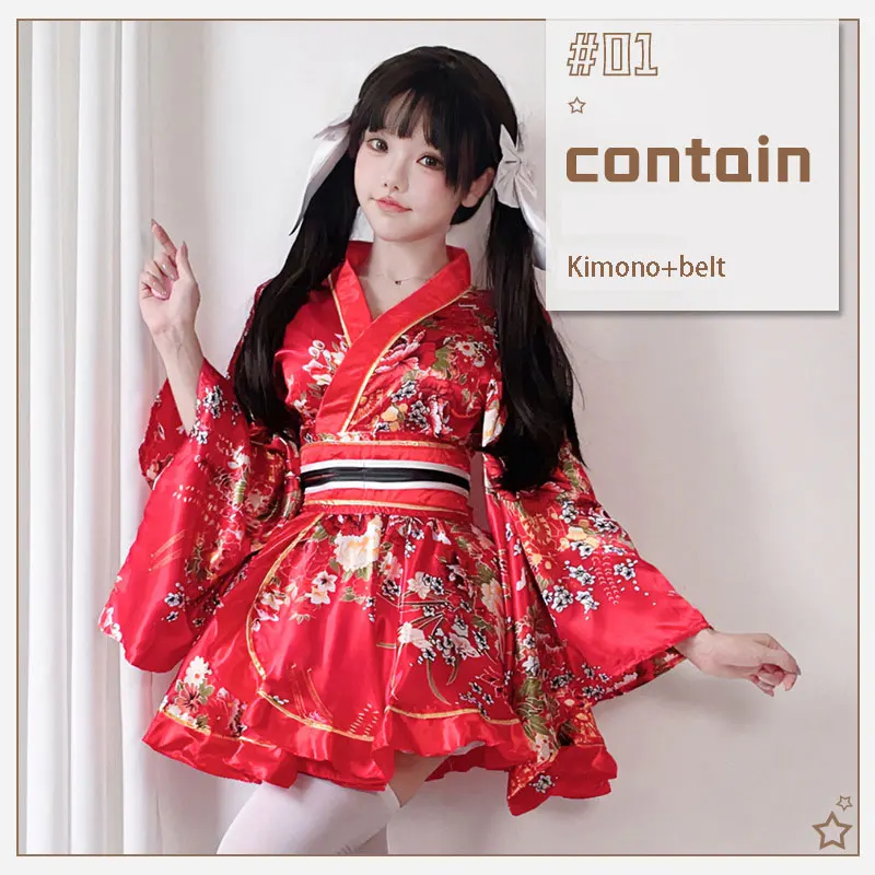 Japanische formelle Kleidung, traditioneller Kimono, Cosplay-Kleidung, Sommer- und japanischer bedruckter modifizierter Yukata-Kimono, Damen Image