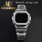 Stainless steel watch strap set For CASIO DW5600 DW5610 GW-M5610 GW-B5600 Metal silver black gold men women watchband case kit