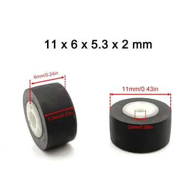 1Pcs 11x6x5.3x2mm Rubber Pinch Roller For Audio Movement Tape Recorder Cassette Deck Repeater Walkman Stereo Player Accessories