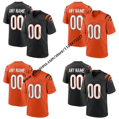 Custom Men Youth Cincinnati Stitched American Football Jersey Joe Burrow JaMarr Chase Black Shirts