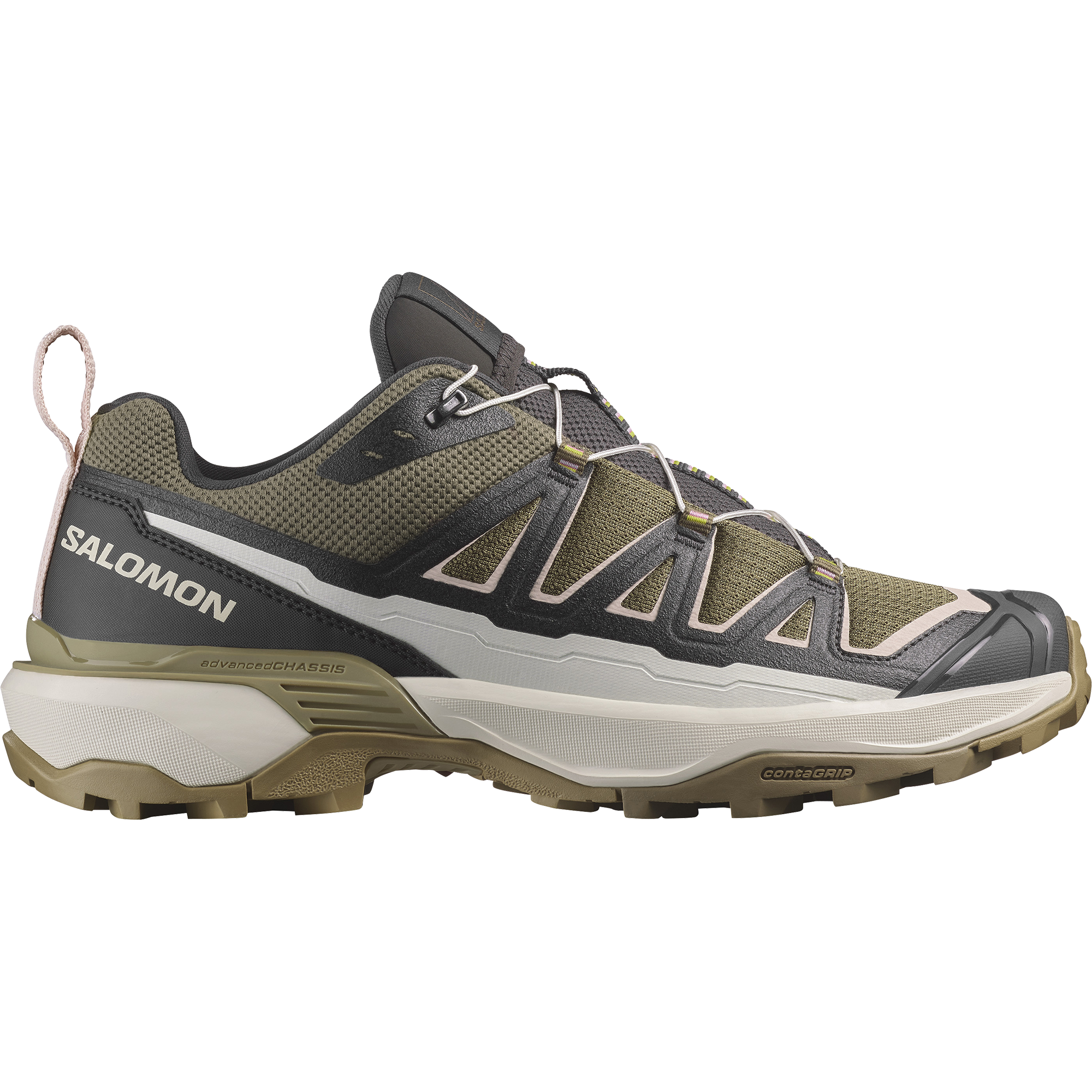 Outdoorschuh SALOMON "X ULTRA 360 EDGE", Damen, Gr. 44,5, beige (stone gray, phantom, hushed violet), Synthetik, Textil, Schuhe Outdoorschuh