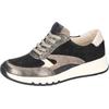 Keilsneaker WALDLÄUFER "H-APRIL", Damen, Gr. 5 (38), schwarz, silberfarben, creme, Nappaleder, Veloursleder, Nubukleder, kontrastfarbene Details, sportlich, Schuhe, Bequemschuh, Halbschuh, Schnürschuh, komfortable Weite H (= sehr weit)