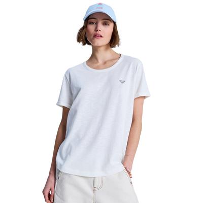 T-Shirt ROXY "Oceanwave Regular Emby", Damen, Gr. S, beige (egret), 60% Baumwolle, 40% Polyester, Langarm, Shirts Image