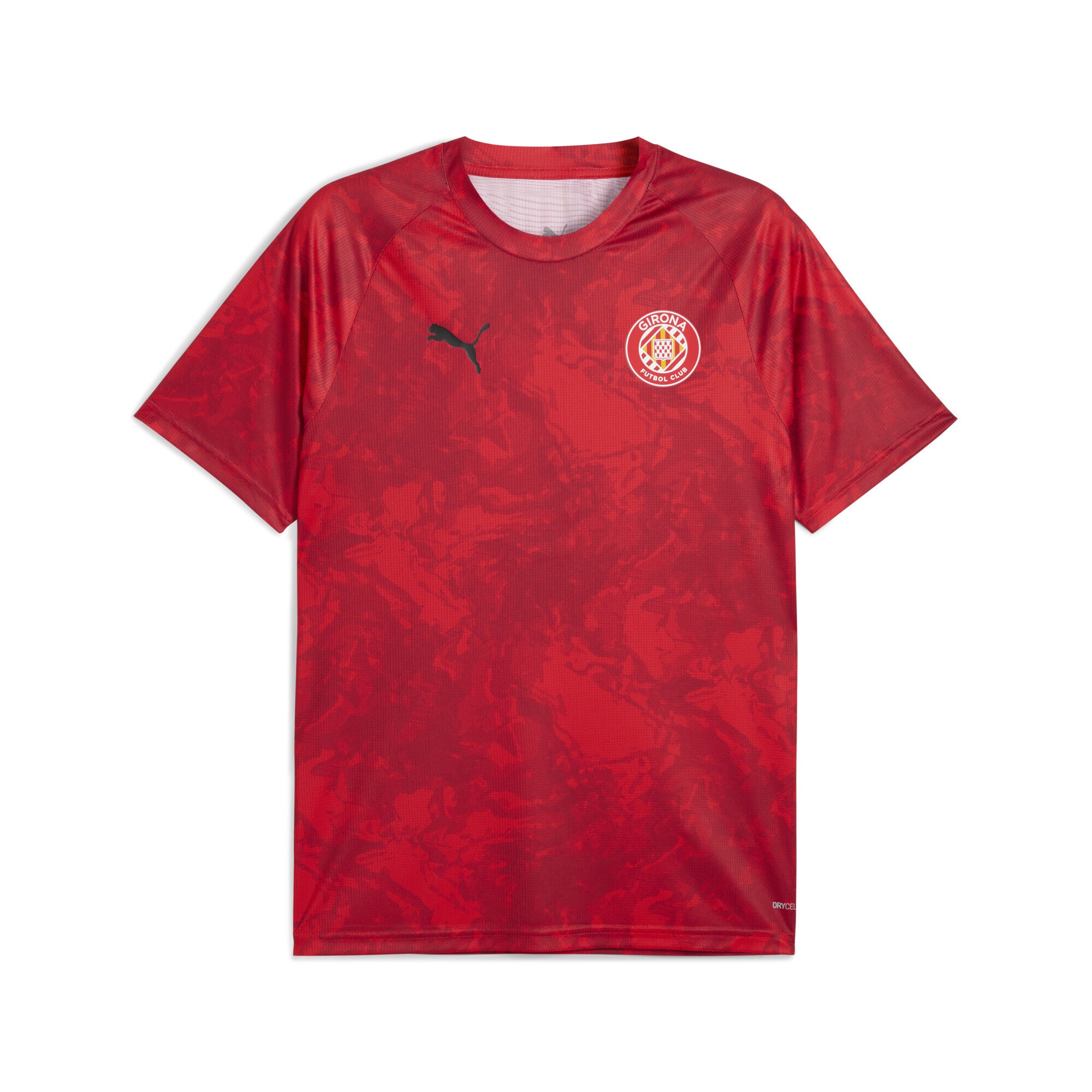 Trainingsshirt PUMA "Girona FC Aufwärmtrikot Herren", Herren, Gr. S, schwarz (rot schwarz), 80% Polyester, 20% Elasthan, clean, slim fit, Rundhals, Shirts Image