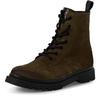 Schnürstiefelette TAMARIS, Damen, Gr. 41, grün (khaki), Veloursleder, unifarben, klassisch, Schuhe, Blockabsatz, Schnürboots, Herbstschuh mit Ziernähten