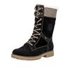 Winterstiefel REMONTE, Damen, Gr. 39, schwarz (schwarz, beige), Leder, Lederimitat, Textil, kontrastfarbene Details, casual, Schuhe, Schnürboots, Stiefelette mit wasserabweisender Tex-Ausstattung