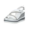 Keilsandalette NERO GIARDINI "Nero Giardini Sandalen Leder", Damen, Gr. 40, weiß, Leder, casual, Schuhe