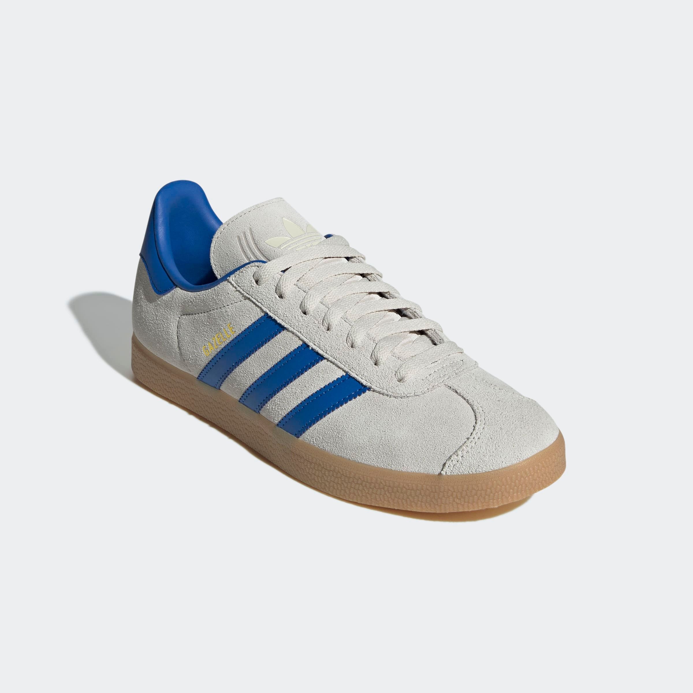 Sneaker ADIDAS ORIGINALS "GAZELLE", Herren, Gr. 39, blau (aluminium, blau, gum 3), Leder, Synthetik, Schuhe Sneaker
