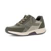 Keilsneaker GABOR ROLLINGSOFT, Damen, Gr. 42, taupe, khaki kombiniert, Veloursleder, Ziegenleder, kontrastfarbene Details, sportlich, Schuhe, Schnürer, Halbschuh, Freizeitschuh mit zusätzlichem Reißverschluss