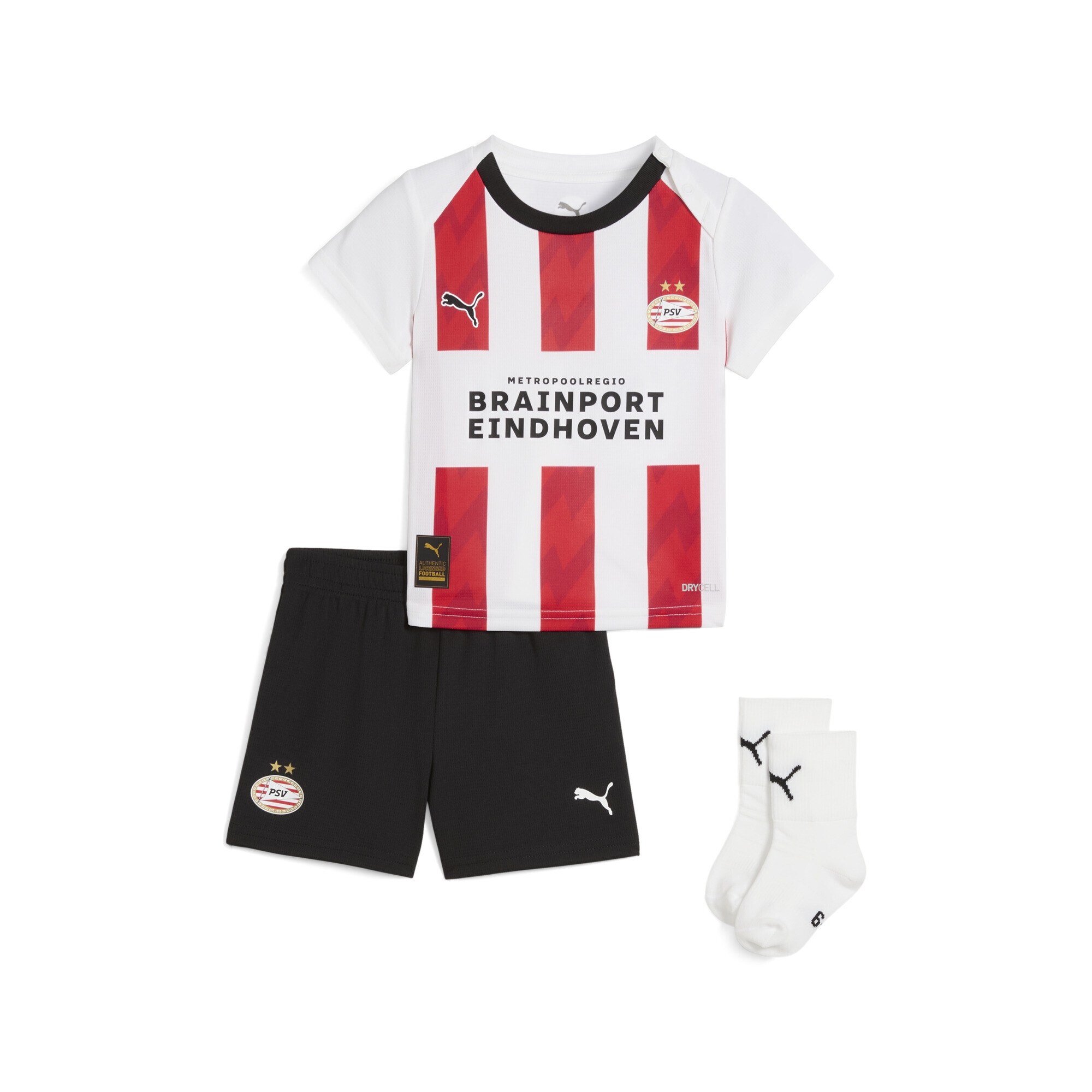 Trainingsanzug PUMA "PSV Eindhoven 25/26 Heimtrikot-kit Kinder", Kinder, Gr. 86, weiß (for all time rot weiß), Obermaterial: 100% Polyester; Rippe: 100% Polyester, Sportanzüge Image