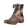 Schnürstiefelette LAURA VITA "LAURA VITA Stiefelette Lederimitat/Textil", Damen, Gr. 39, grau (taupe), Lederimitat, Textil, casual, Schuhe