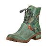 Schnürstiefelette LAURA VITA "LAURA VITA Stiefelette Lederimitat/Textil", Damen, Gr. 36, grün, Lederimitat, Textil, casual, Schuhe
