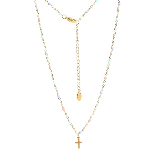 CFWSHJ 925 Sterling Silver Tiny Cross Necklace For Women, Cross Special Long Chain, Tiny Cross Pendants, Fine Beads Locker Chains, Dainty Cross Necklace For Women, Cross Necklace