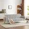 Canapé de salon pliant, canapé de relaxation avec unité de sommeil en tissu velours, deux places moderne avec pieds auxiliaires