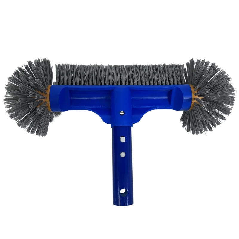 Tête de brosse de piscine avec extrémités rondes, brosse de piscine à haute efficacité de 13 pouces pour nettoyer les marches de sols de murs de piscine
