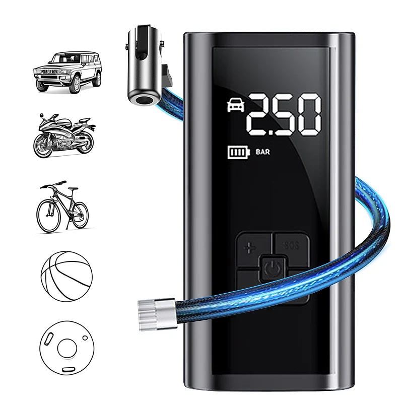 Compresseur d'air sans fil Portable 150PSI, gonfleur de pneus pour voiture, moto, vélo, avec lumière LED, pompe à Air électrique