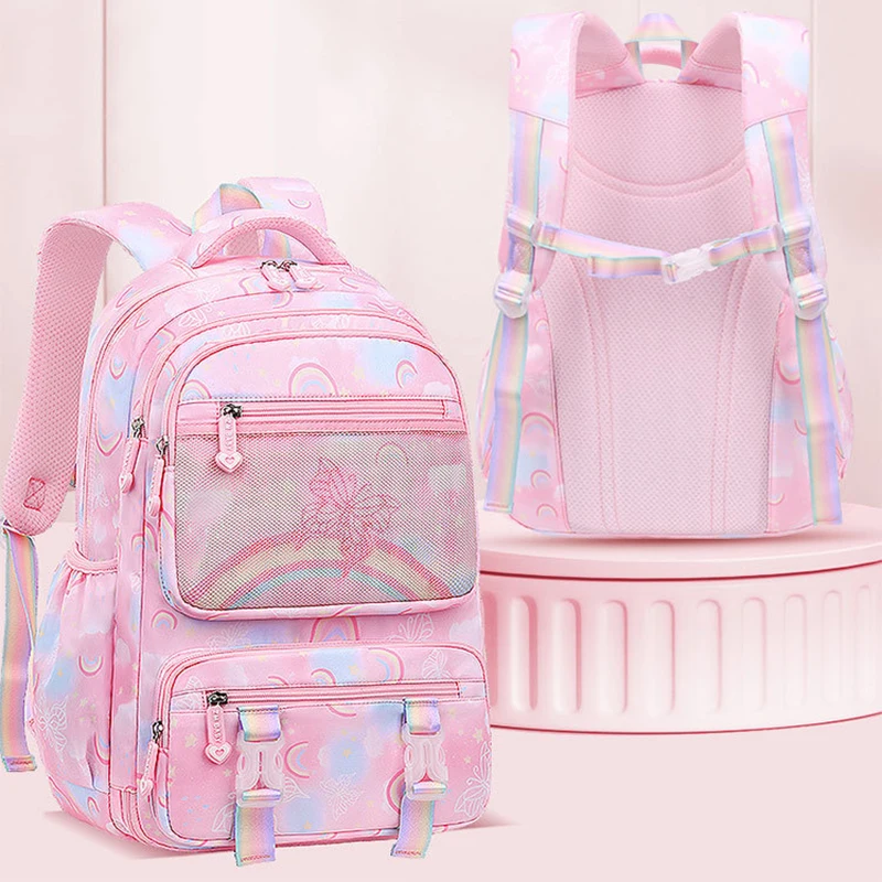 Sac à dos enfant pour fille arc-en-ciel papillon enfants Bookbag sac d'école sac à dos d'école primaire pour voyager Mochilas étanche