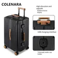 COLENARA valise de haute qualité 20 "24" 26 "28 pouces boîte d'embarquement cadre en aluminium pour hommes boîtier de chariot ABS + PC bagages à fermeture éclair pour femmes