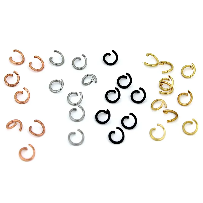 200 Stück 4/5 mm Edelstahl schwarz offene Biegeringe Spaltringe Verbinder für DIY Halskette Schmuckherstellung Zubehör Zubehör Image