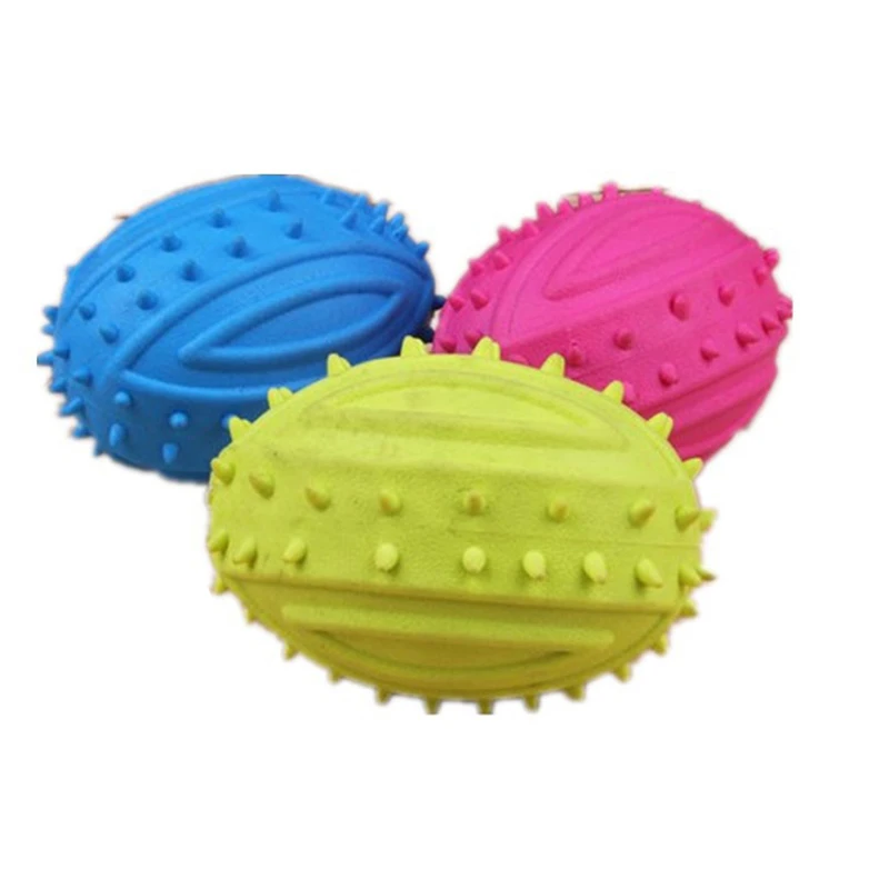 Haustier Kleine Hund Leckereien Rugby Welpen Interaktive Spielzeug Ball Katze Spielzeug für Hund Kauen Igel Spielzeug Zahn Reinigung Biss Ball Image