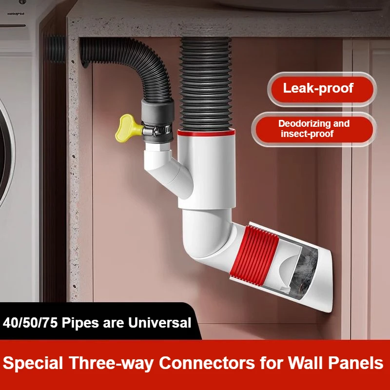 360° Rotating Floor Drain Sewer Pipe Wall Drainage Insect Proof Odor Proof Anti Backflow Washing Machine Basin Pipe Joint