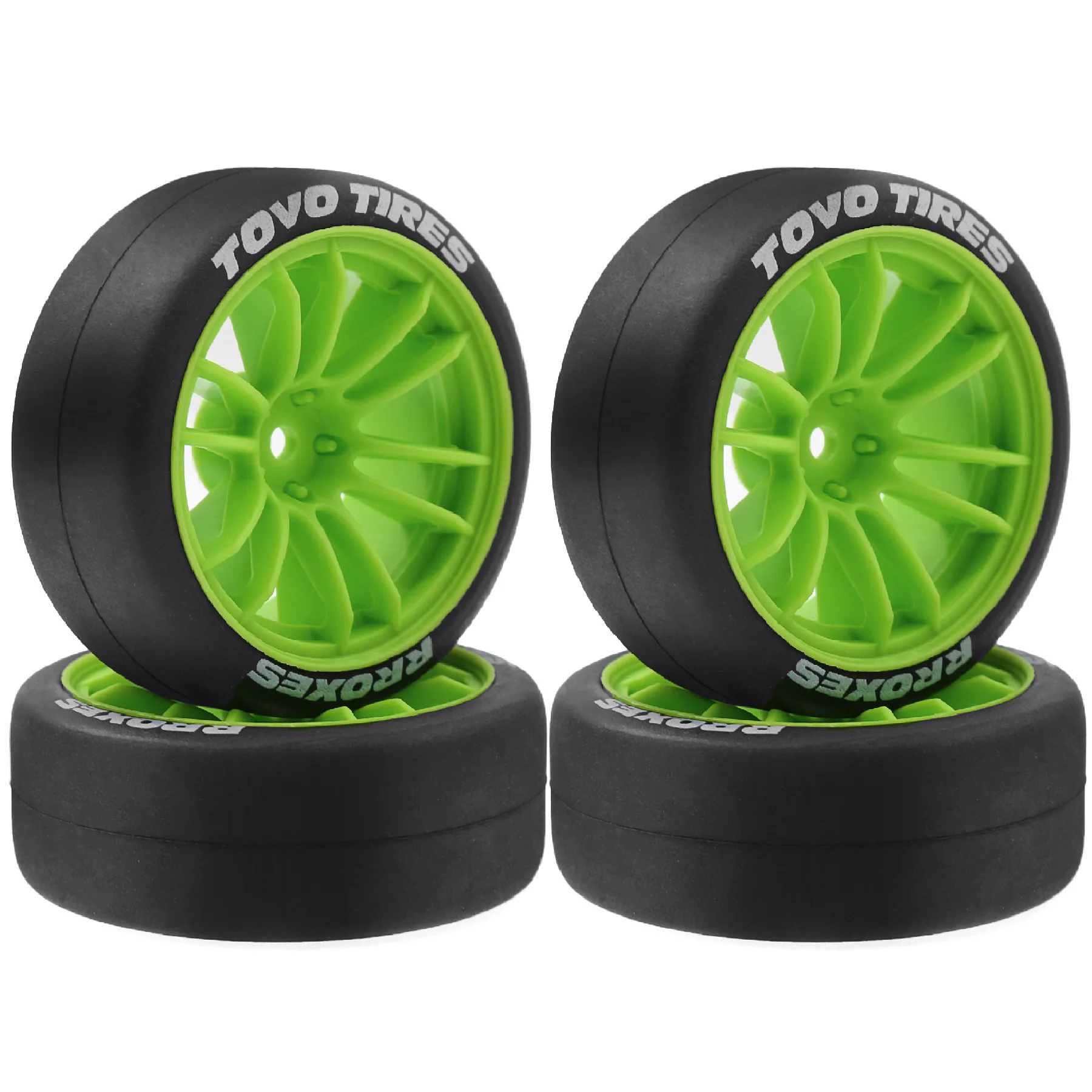 4 Stück RC Drift-Reifen und Kunststoffräder 12 mm Sechskant für 1:10 On Road Touring Street Car Tamiya HPI KYOSHO XV02 XV01 TT01 TT02 PTG2
