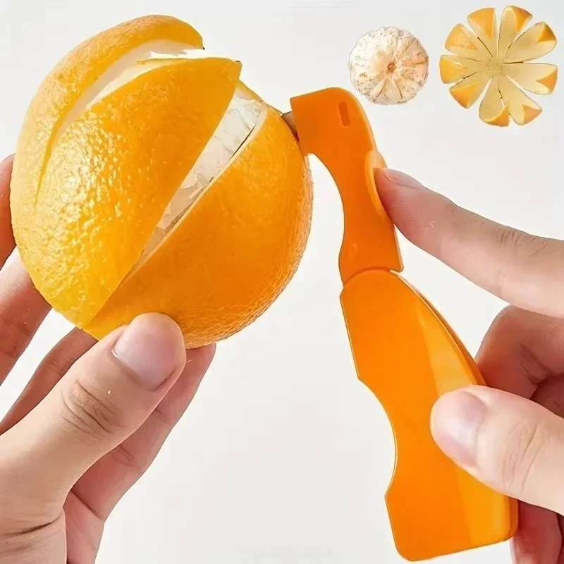 1/2/3 Stück multifunktionaler Kreativschneider mit Klappgriff, Orangen-/Zitrone-/Grapefruit-Schäler, Obst- und Gemüse-Gadgets für die Küche