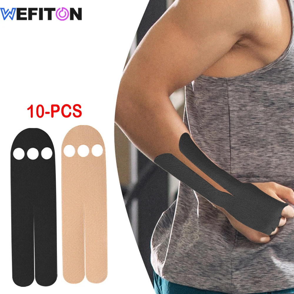 10 Stück vorgeschnittenes Kinesiologie-Tape – wasserdicht und atmungsaktiv für Handgelenk, Daumen, Gelenke und Muskelunterstützung – Sport und Baseball Image
