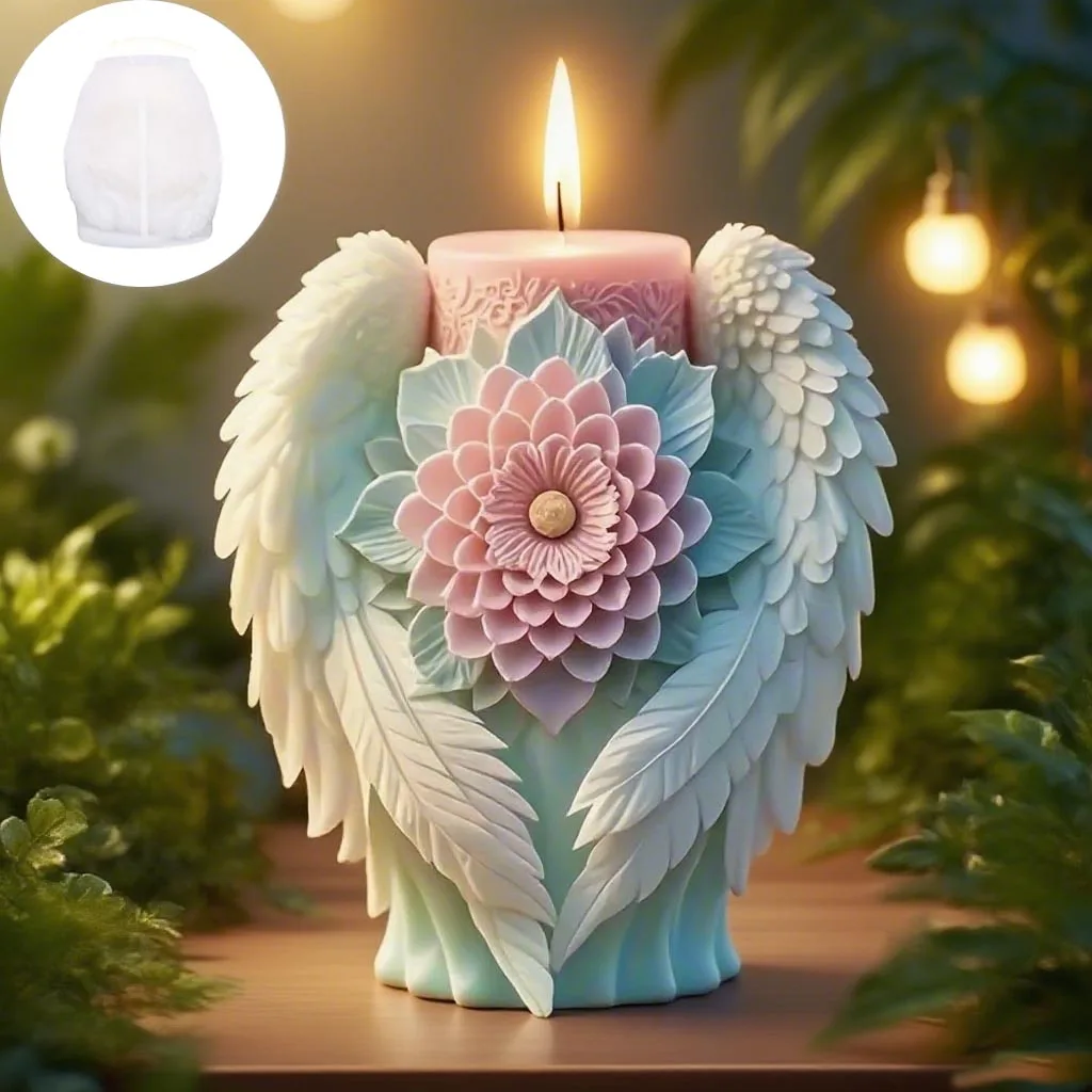 Winged Flower Candle Silicone Mold DIY Aroma Wax Diffuser Stone Decor Home Gift Craft Making