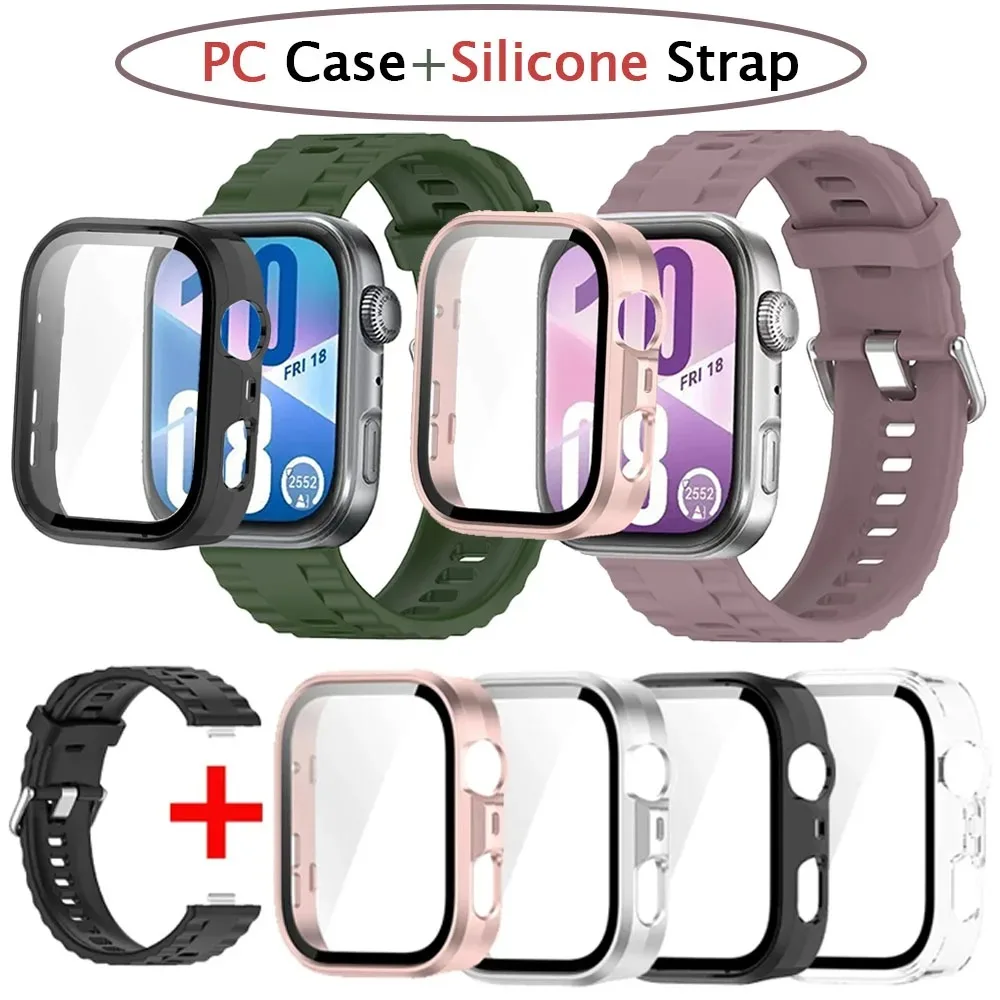 PC-Gehäuse + Armband für Huawei Watch Fit 3/4 Anti-Fall-Schutzhülle für Huawei Watch Fit 4/4 Pro Silikon-Armband Image