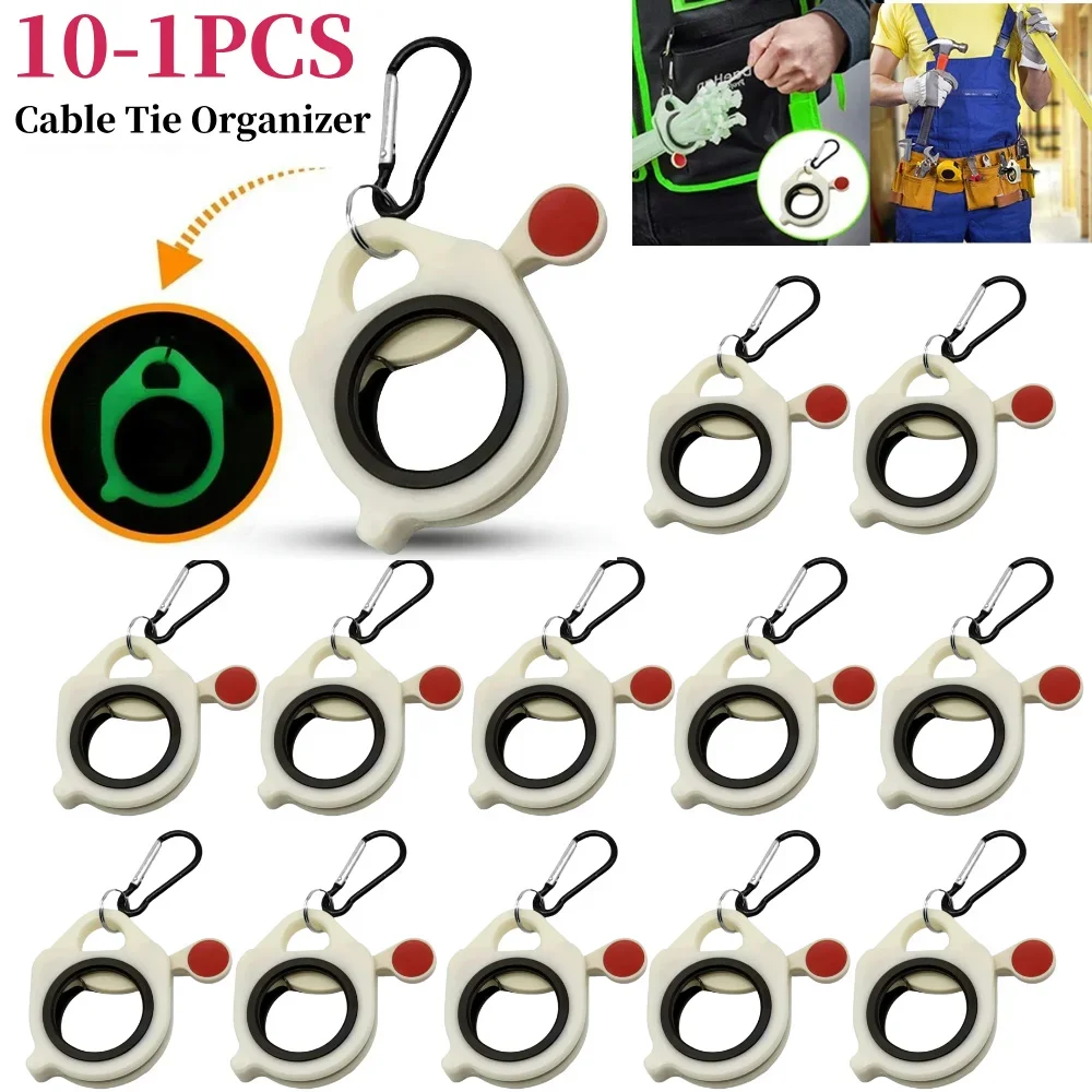 10-1PCS Fluoreszierende Kabelbinder Organizer Wiederverwendbare Elektrische Kabelbinder Clip Kunststoff Draht Krawatten Keeper Kabelbinder Lagerung werkzeug Image