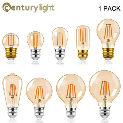 Gold Tint Vintage Edison LED Light Bulb E27 Night Light Bulbs G40 G45 G125 1W 4W Vintage LED Filament Light Bulb Dimmable