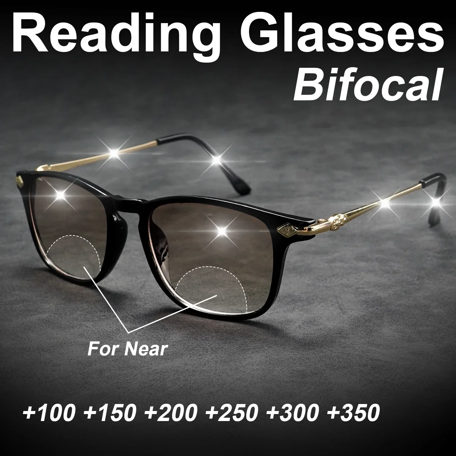 Anti-Blaulicht-Lesebrille, geeignet für Männer und Frauen, neuer Metall-Halbrahmen, hohe Auflösung +1,0 bis +4,0 Image
