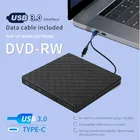 Unità ottiche esterne sottili USB 3.0 tipo C 2 in1 DVD RW CD Writer Drive Burner Reader Player per laptop PC desktop Masterizzatore DVD