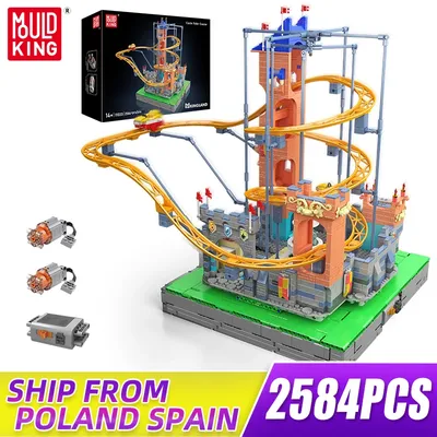 MOULD KING 11023 Spannendes Schloss Achterbahn Baustein MOC Vergnügungspark Looping Achterbahn Set für Kinder Image
