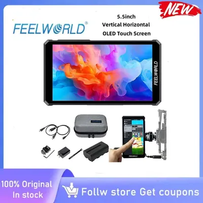 FEELWORLD PS6 5.5 Inch OLED Vertical Horizontal Camera Field Video Monitor Touch Screen 4K HDMI With Bag And battery For gifts