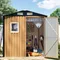 6X4FT Garden Storage Shed with Lockable Door,Steel Tool Shed with 1 Clear Window, Anti-Corrosion Metal Shed for Backyard Patio