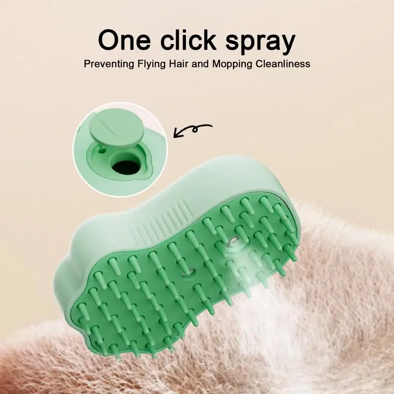 Haustier-Dampfbürste, Haustier-Dampfmassagekamm, Katzen-Reinigungsbürste, ergonomischer, hautfreundlicher Haustier-Enthaarungskamm für Tierarzt