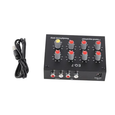 7 Band Sound Equalizer 12dB Bass Adjustment Dual Channel Digital Equalizer for Audio Mixer DJ Sound System Professional Tuning